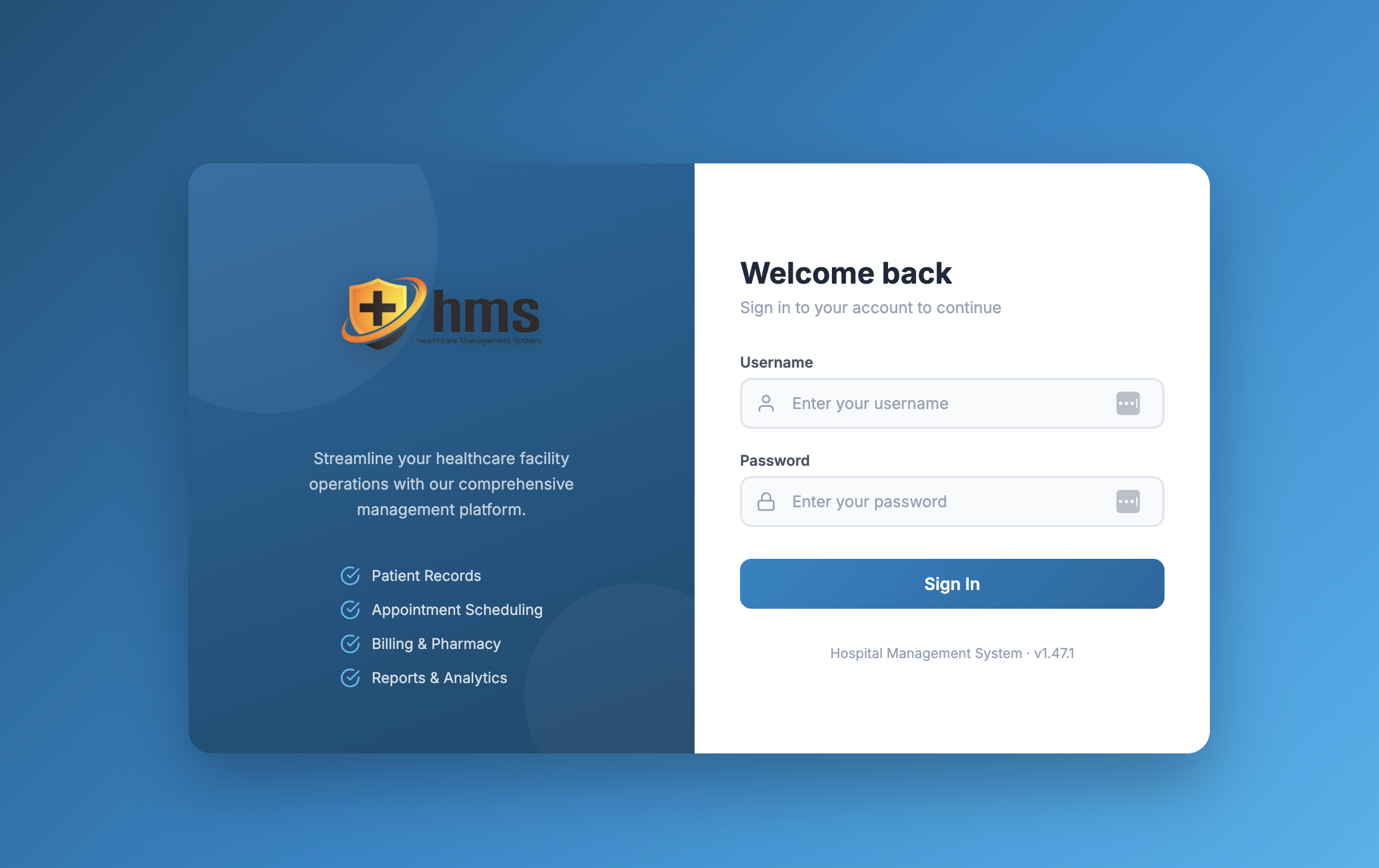 MedixPro HMS - Login Page