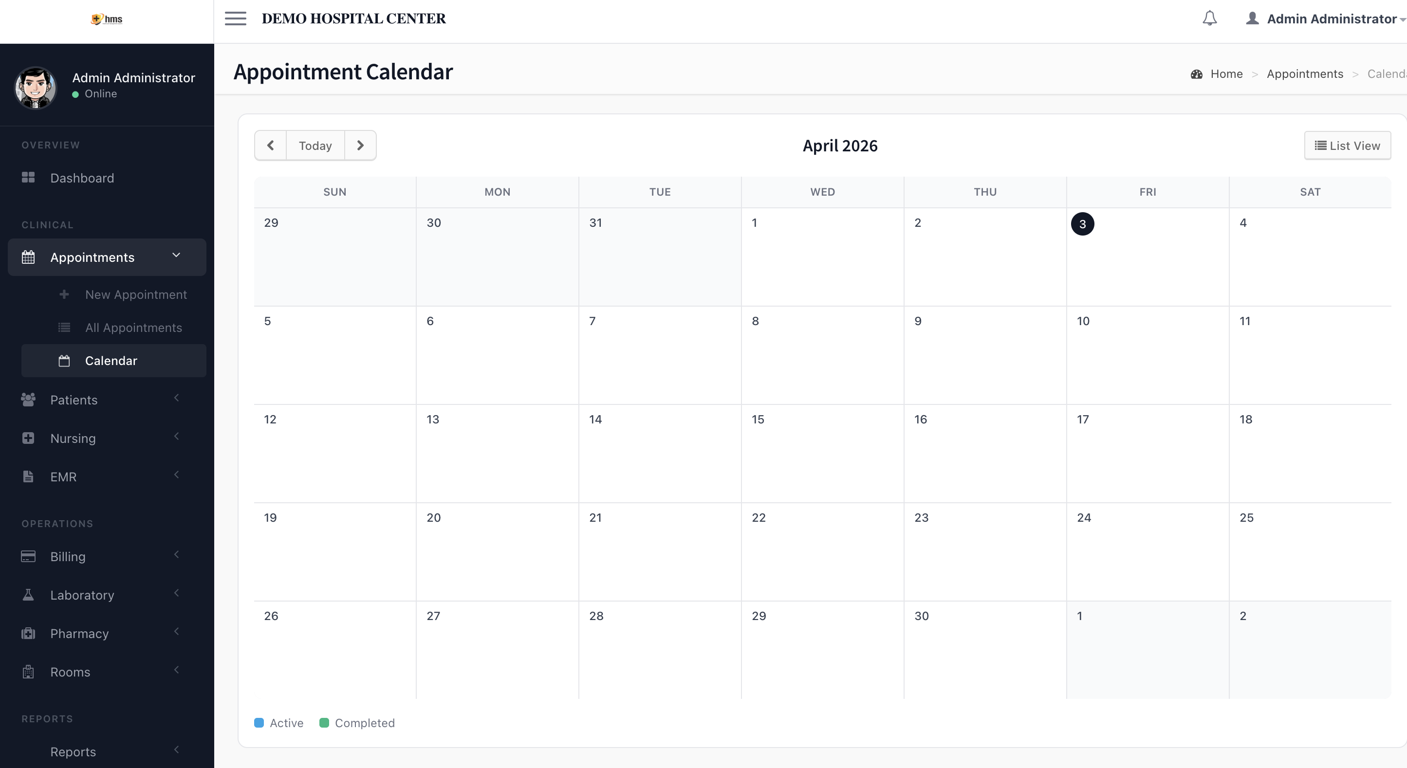 MedixPro HMS Appointment Scheduling