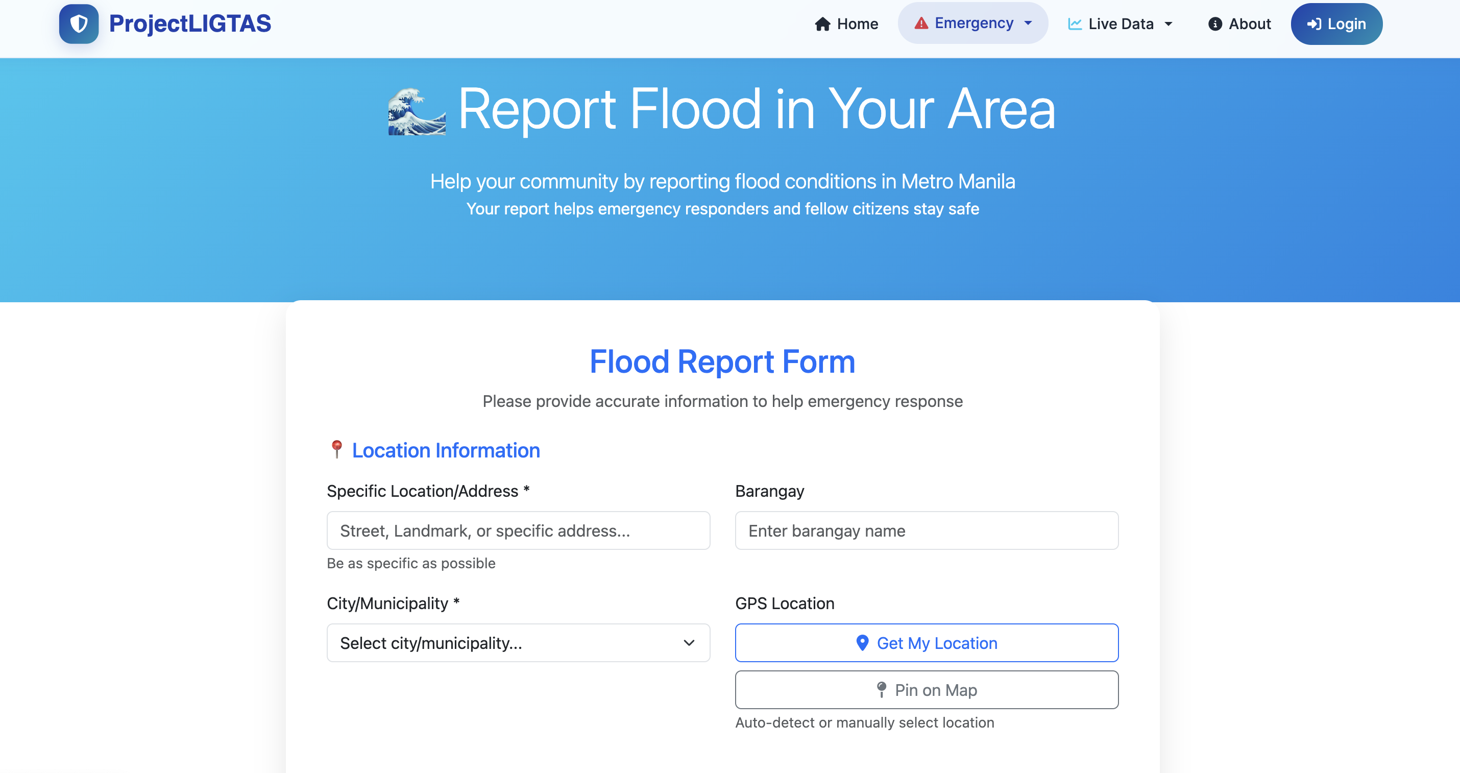 ProjectLIGTAS Flood Report Submission