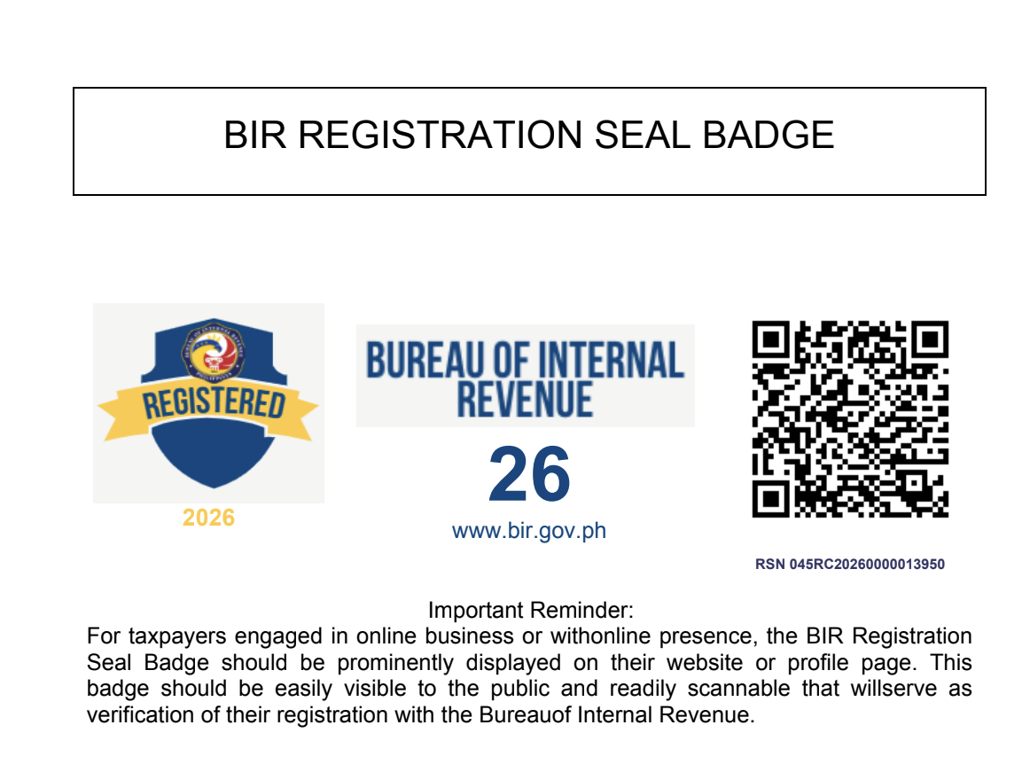 BIR Registration Seal Badge — Bureau of Internal Revenue Philippines