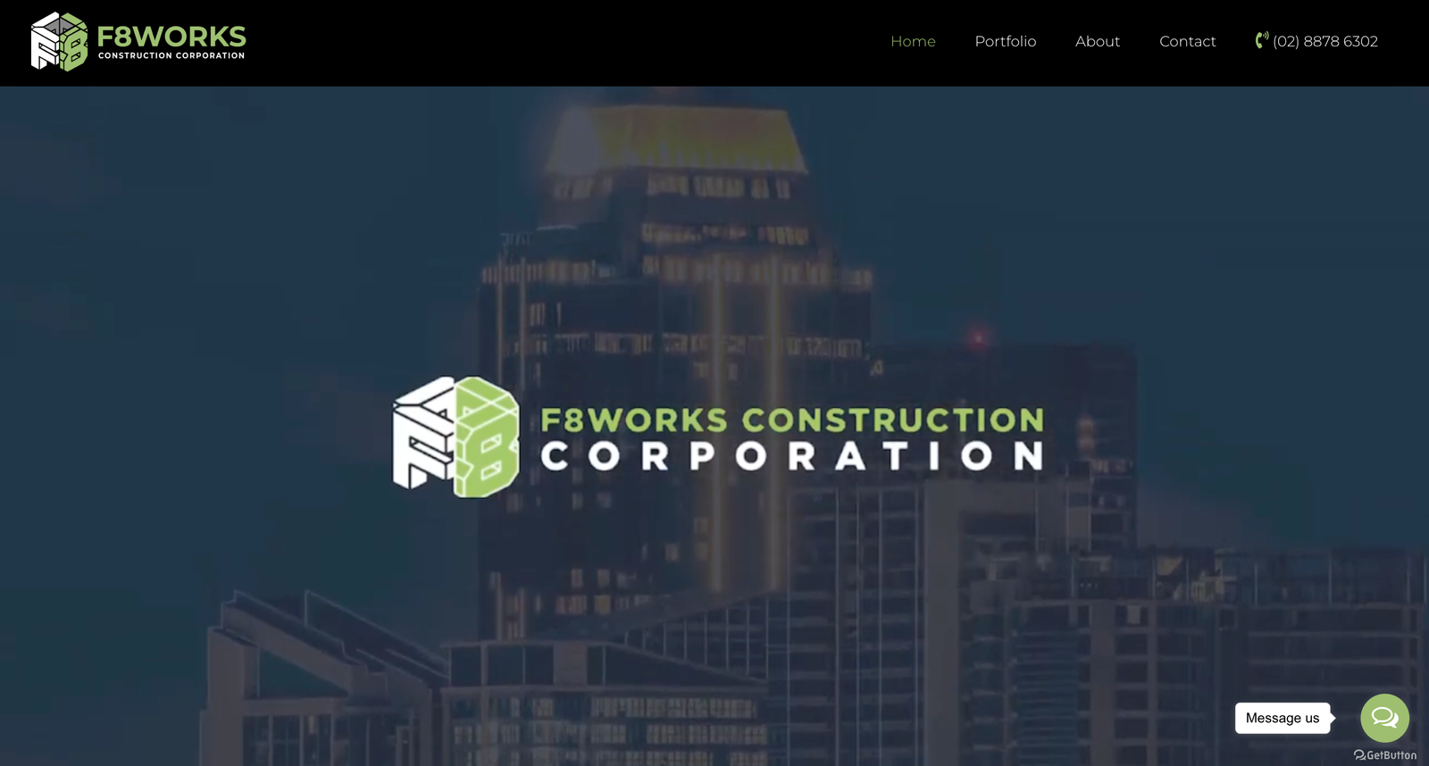 F8Works Construction Website - Web Development Services Philippines